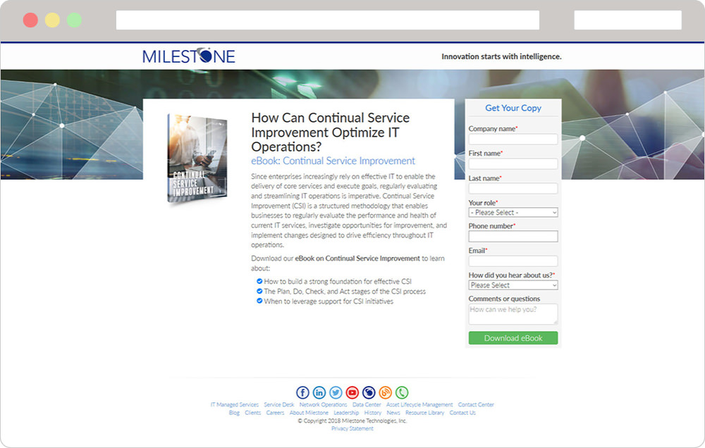 Milestone Micro Site
